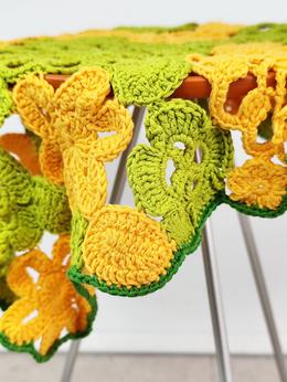 뜨개꽃 모아 엮으니 꽃매트♡